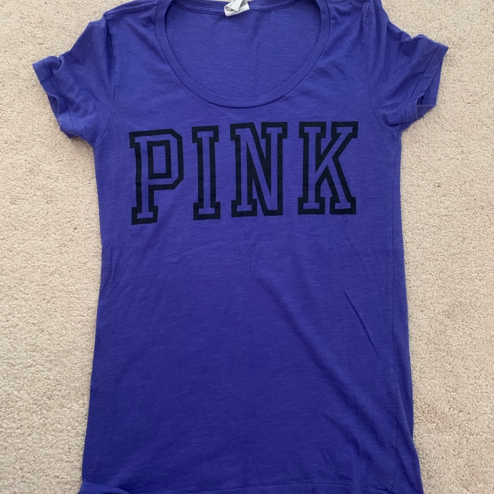 Pink Victoria's Secret Blue T-Shirt